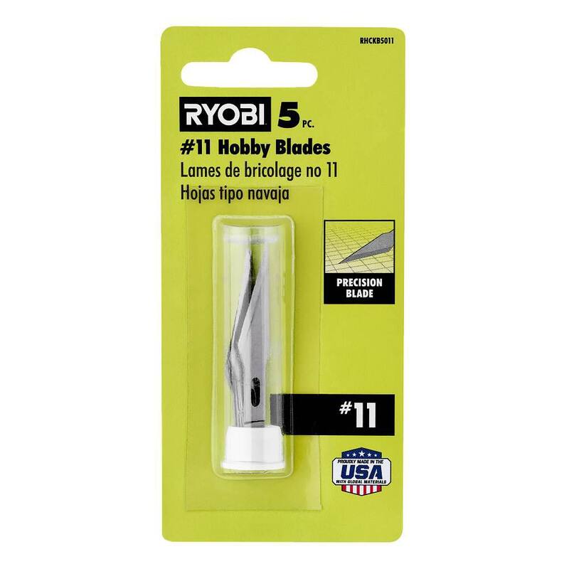RYOBI #11 Steel Precision Hobby Knife Replacement Utility Knife Blades (5-Piece) - RHCKB5011