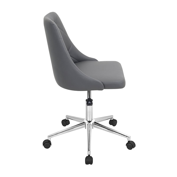 Lumisource Marche Adjustable Office Chair in Grey Faux Leather - OFC-MARCHE GY