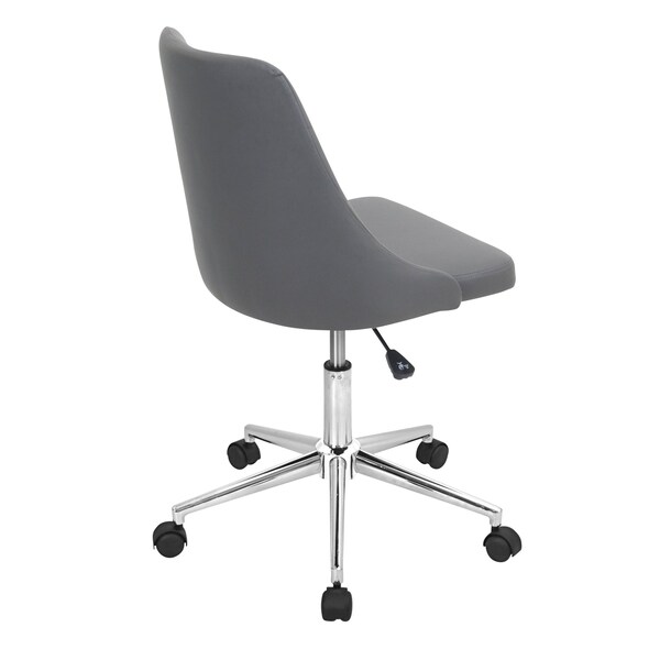 Lumisource Marche Adjustable Office Chair in Grey Faux Leather - OFC-MARCHE GY