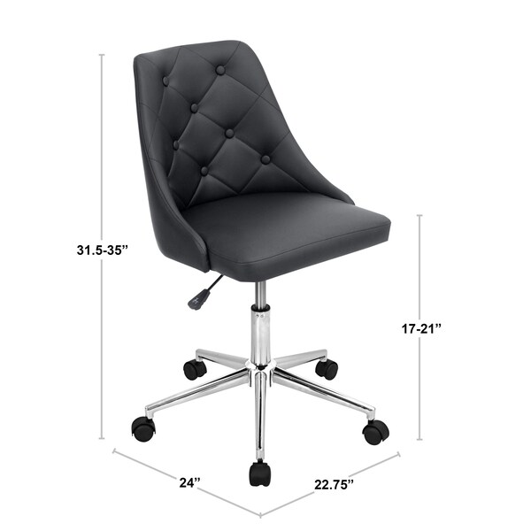 Lumisource Marche Adjustable Office Chair in Grey Faux Leather - OFC-MARCHE GY