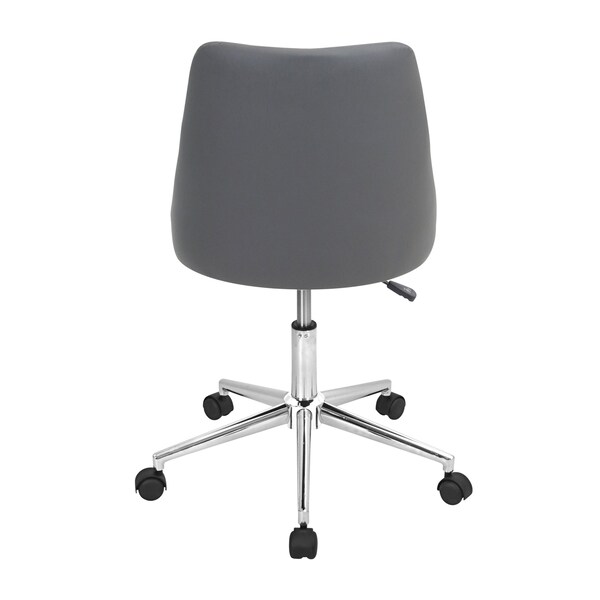 Lumisource Marche Adjustable Office Chair in Grey Faux Leather - OFC-MARCHE GY