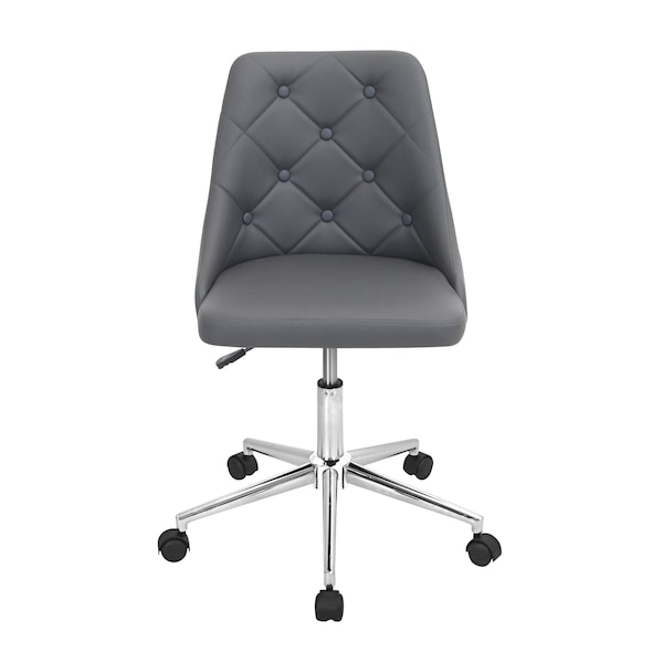 Lumisource Marche Adjustable Office Chair in Grey Faux Leather - OFC-MARCHE GY