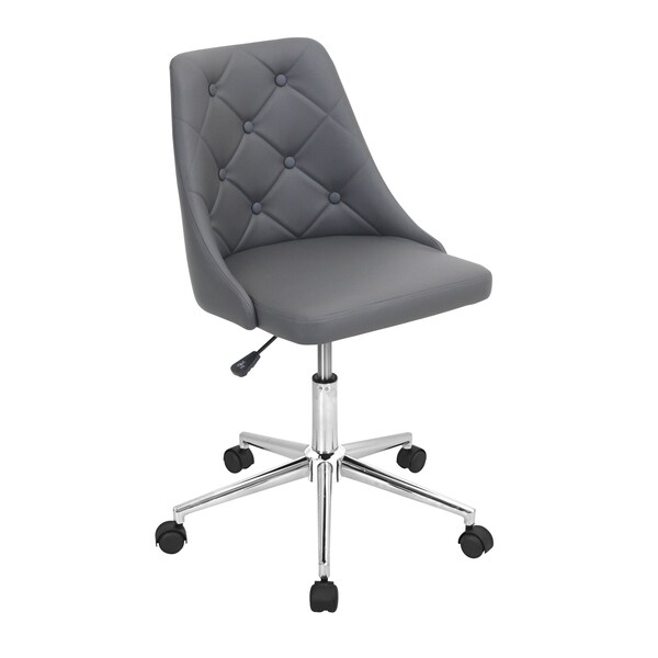 Lumisource Marche Adjustable Office Chair in Grey Faux Leather - OFC-MARCHE GY