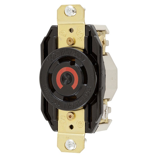 Hubbell 30A Twist-Lock Receptacle 3P 4W 125/250VAC L14-30R BK - HBL2710