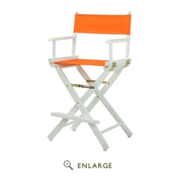 Casual Home 220-01-021-59 24 in. Directors Chair White Frame with Tangerine Canvas - 220-01/021-59