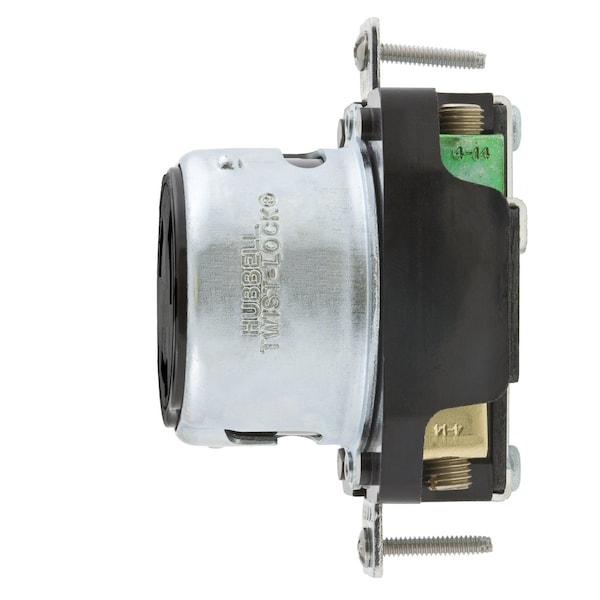 Hubbell 50A Twist-Lock Receptacle 2P 3W 600VAC/250VDC BK - HBL3771