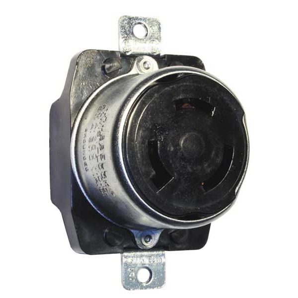 Hubbell 50A Twist-Lock Receptacle 2P 3W 600VAC/250VDC BK - HBL3771