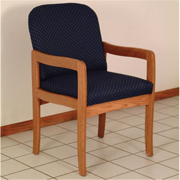 Wooden Mallet Prairie Guest Chair in Medium Oak - Arch Blue - DW9-1MOAB