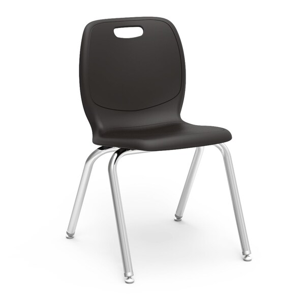 Virco N2 Series 18" Classroom Chair, 5th Grade - Adult with Nylon Glides - Black Seat - N218