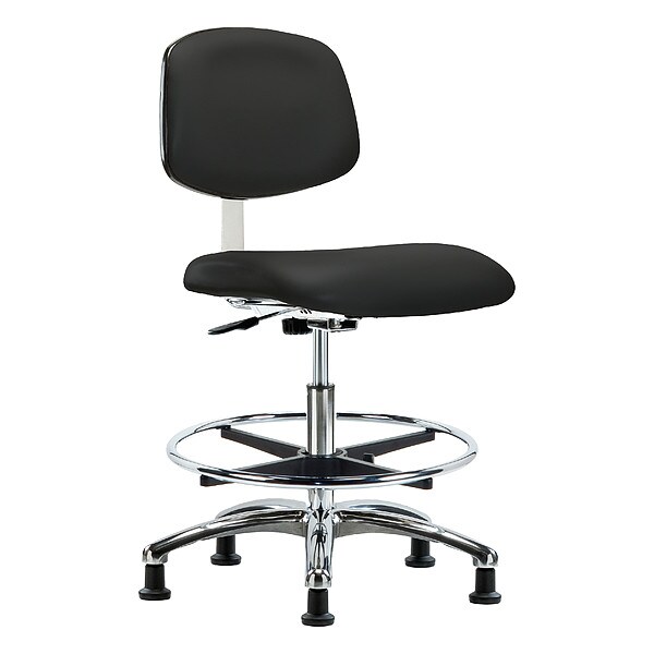 Zoro Select Clean Room Chair Ergonomic Chair, 21-1/2" to 29" Height, Vinyl, Black - BR-CLR-VMBCH-CR-CF-RG-8540