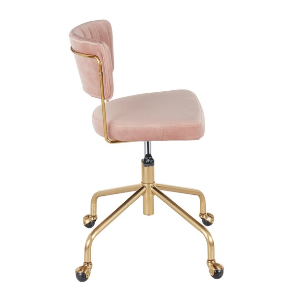 Lumisource Tania Task Chair in Gold Metal and Pink Velvet - OC-TANIA AUVPK