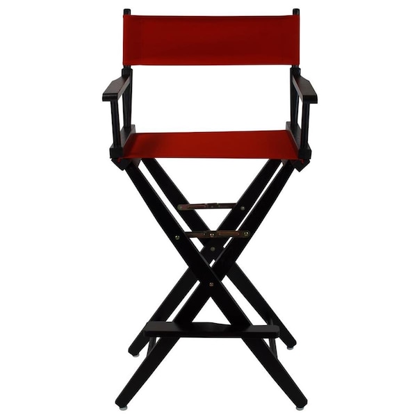 Doba-Bnt 206-32-032-11 30 in. Extra-Wide Premium Directors Chair, Black Frame with Red Color Cover - SA3286687