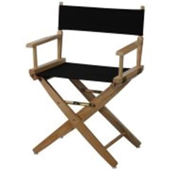 American Trail American Trails 206-00-032-15 18 in. Extra-Wide Premium Directors Chair; Natural Frame with Black Color Cover - 206-00/032-15