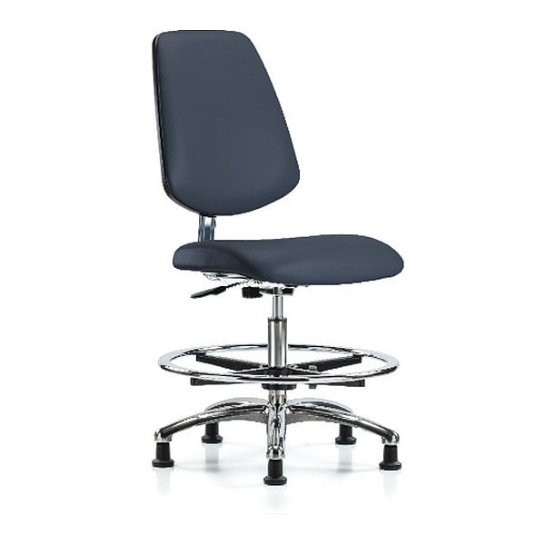Blue Ridge Ergonomics Clean Room Chair 22" to 29" Height, Vinyl, Imperial Blue - BR-CLR-VMBCH-MB-CR-CF-RG-8582