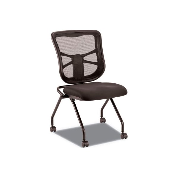 Alera Alera Elusion Mesh Nesting Chairs, Black Seat/Black Back, Black Base, 2/Carton - EL4915