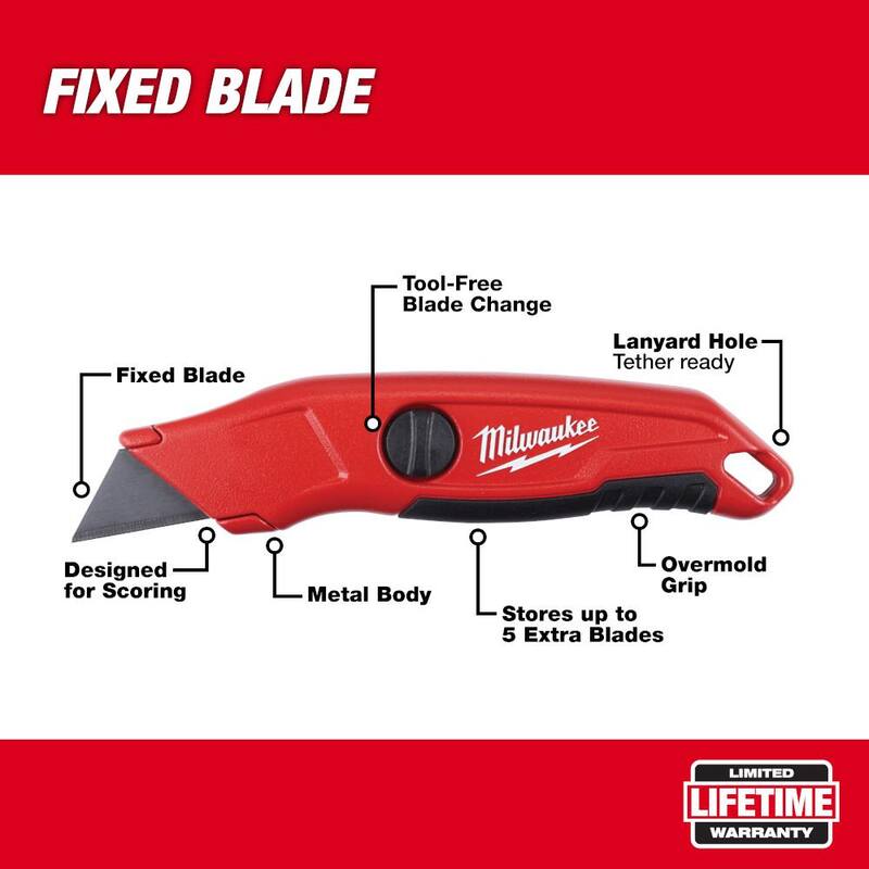 Milwaukee Fixed Blade Utility Knife with General Purpose Blade Rasping Jab Saw with 6 in. Drywall Blade (2-Piece) - 48-22-1513-48-22-0104
