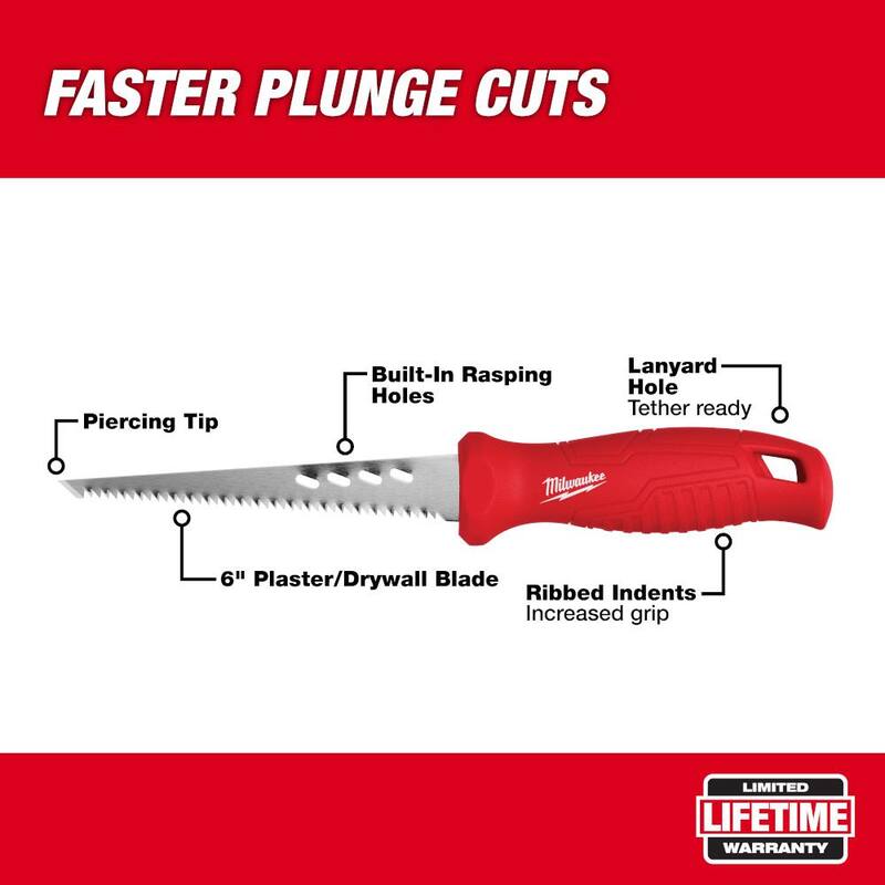 Milwaukee Fixed Blade Utility Knife with General Purpose Blade Rasping Jab Saw with 6 in. Drywall Blade (2-Piece) - 48-22-1513-48-22-0104