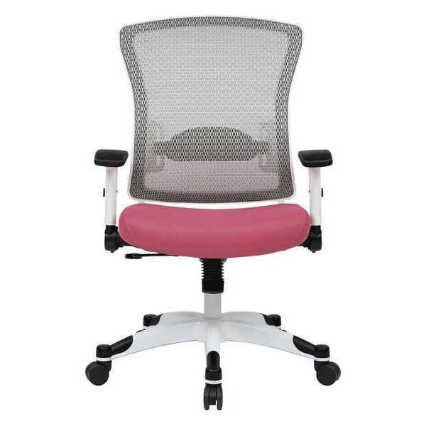 Office Star Managerial Chair Desk Chair, Adjustable Arms, 18-3/4" to 23" Height, Fabric, Pink - 317W-W1C1F2W-261
