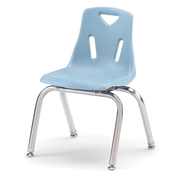 Jonti-Craft Berries Stacking Chair with Chrome-Plated Legs, 14 in. Ht, Set of 6, Coastal Blue - 8144JC6131