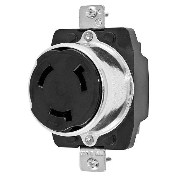 Hubbell 50A Twist-Lock Receptacle 3P 4W 600VAC/250VDC BK - HBL3769