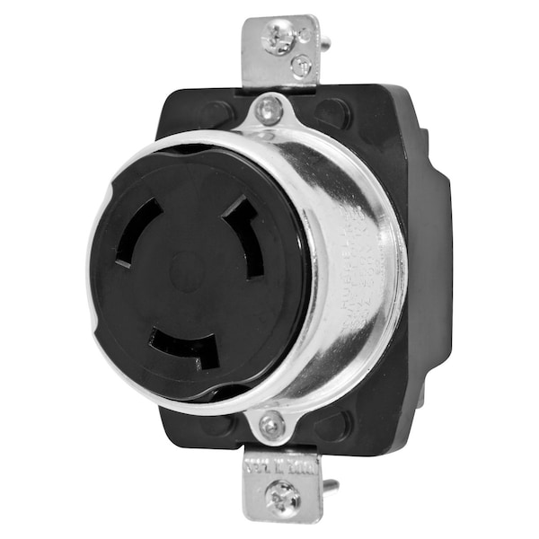 Hubbell 50A Twist-Lock Receptacle 3P 4W 600VAC/250VDC BK - HBL3769
