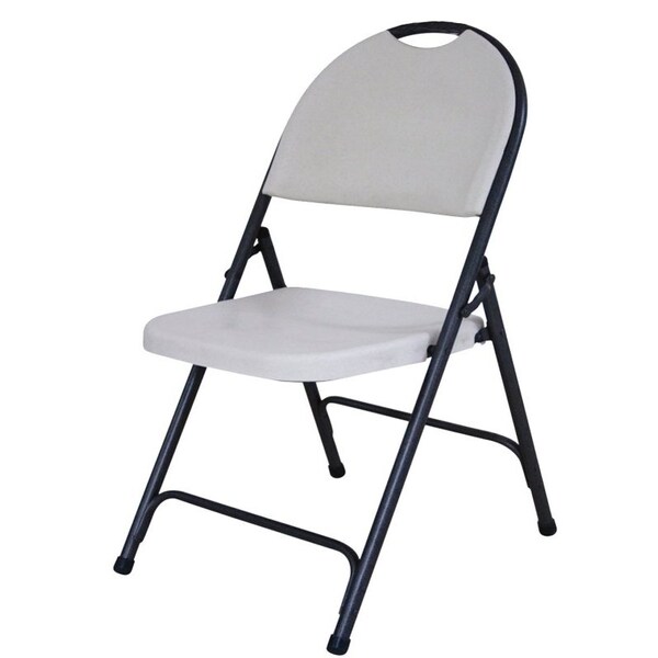 Simple Spaces Folding Chair, 1734 in OAW, 2134 in OAD, Steel Frame, WhiteHammertoe Gray Frame - CHR-001P