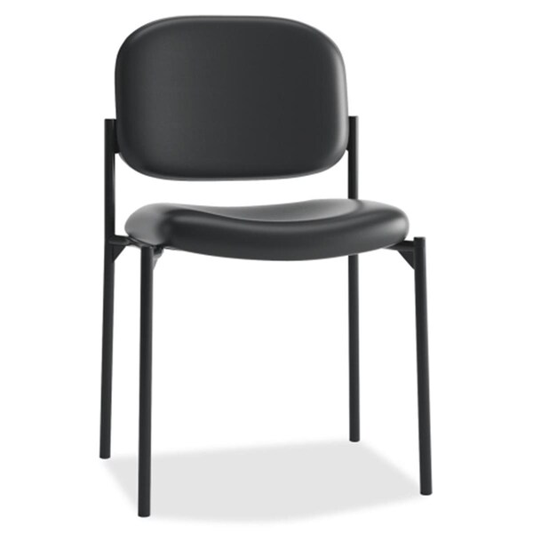 Fine-Line Guest Chair, with o Arms, 21.25 in. x 21 in. x 32.75 in., Lthr- Black - FI517157