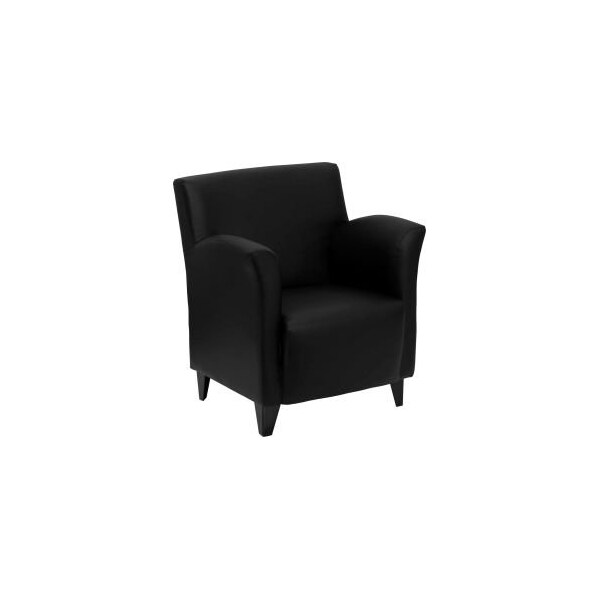 Gec Reception Lounge Chair - Leather - Black - Hercules Roman Series - ZB-ROMAN-BLACK-GG
