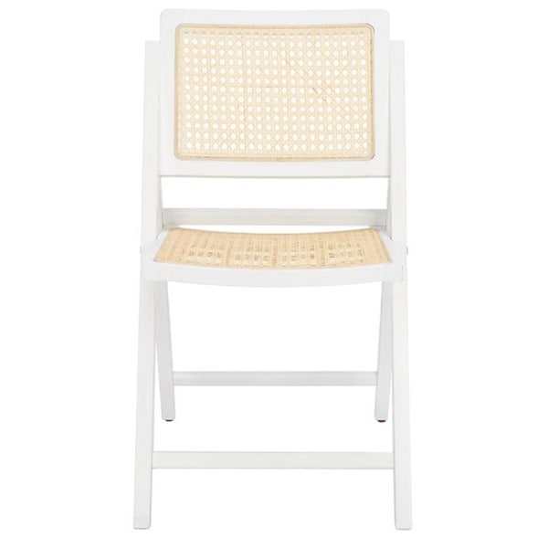 Safavieh Desiree Cane Folding Dining Chair, White & Natural, 2PK - SFV4137C-SET2