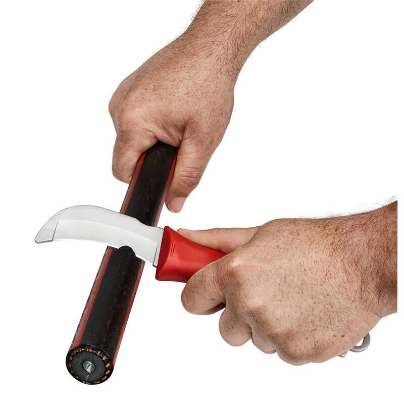 Milwaukee Lineman's Blunt Tip Hawkbill Knife with STICKWORK 3-in-1 Ring - 48-22-1923