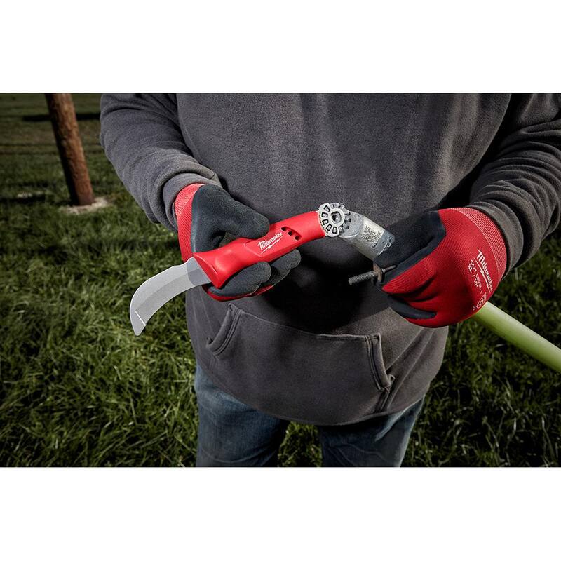 Milwaukee Lineman's Blunt Tip Hawkbill Knife with STICKWORK 3-in-1 Ring - 48-22-1923