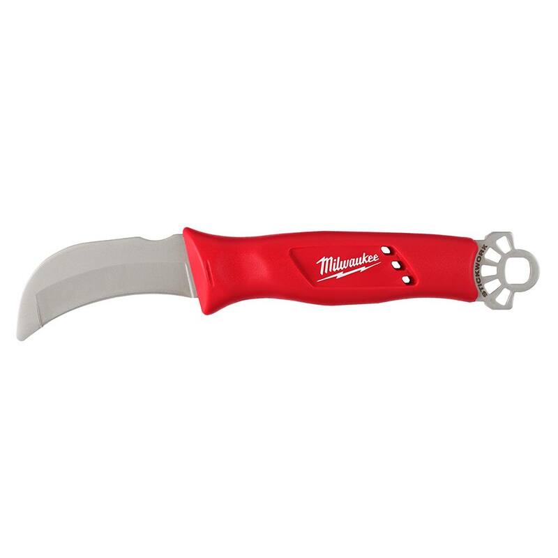 Milwaukee Lineman's Blunt Tip Hawkbill Knife with STICKWORK 3-in-1 Ring - 48-22-1923
