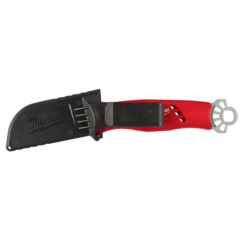 Milwaukee Lineman's Blunt Tip Hawkbill Knife with STICKWORK 3-in-1 Ring - 48-22-1923