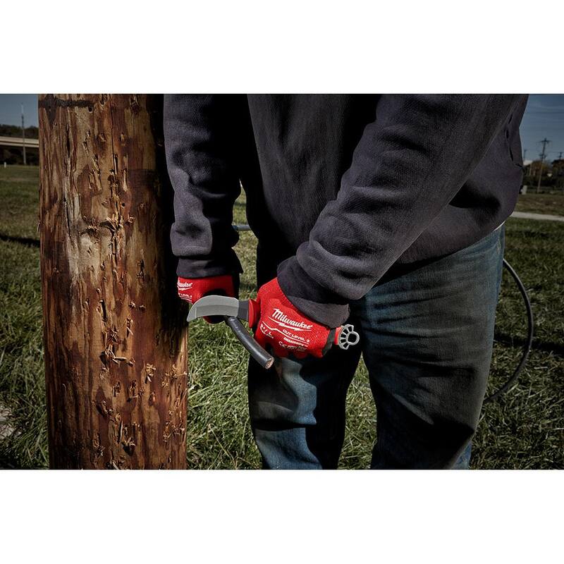 Milwaukee Lineman's Blunt Tip Hawkbill Knife with STICKWORK 3-in-1 Ring - 48-22-1923