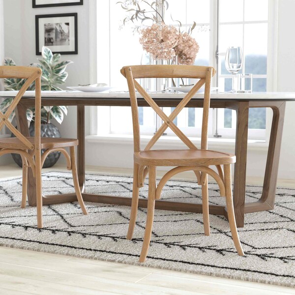 Flash Furniture Advantage Medium With White Grain X-Back Chair - X-BACK-MEDWHT