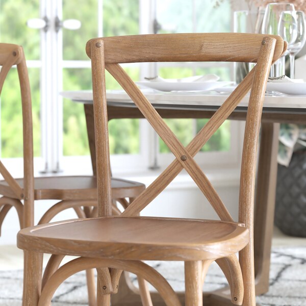 Flash Furniture Advantage Medium With White Grain X-Back Chair - X-BACK-MEDWHT