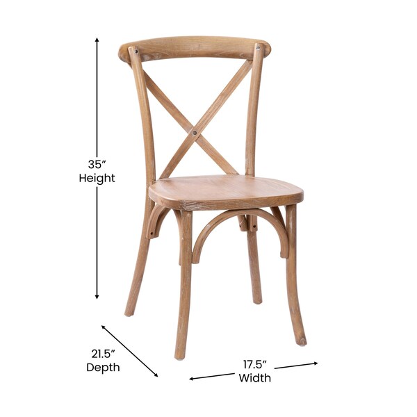 Flash Furniture Advantage Medium With White Grain X-Back Chair - X-BACK-MEDWHT