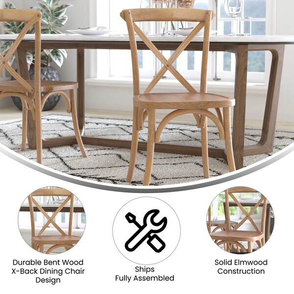 Flash Furniture Advantage Medium With White Grain X-Back Chair - X-BACK-MEDWHT