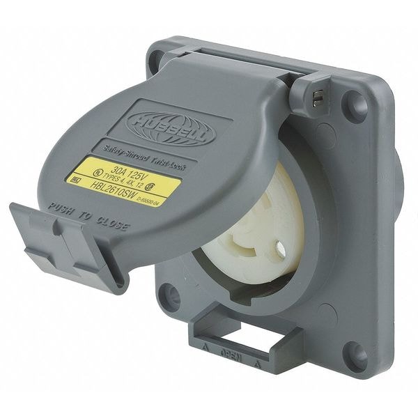 Hubbell 30A Watertight Twist-Lock Receptacle 2P 3W 125VAC - HBL2610SW