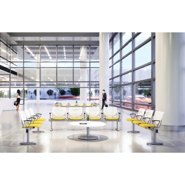 Kfi Kool Beam Seat Beam Seating, Gray Back, 95 in W 22" L 31" H, Polypropylene Seat - 2300BEAM4-P13