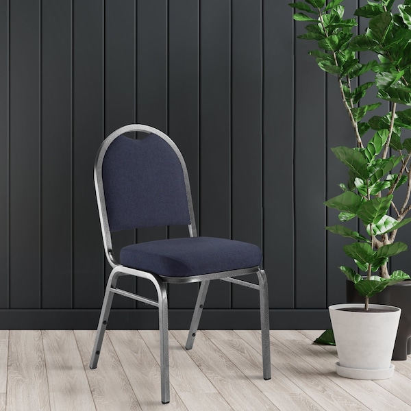 National Public Seating Stacking Chair, 9200 Series, Fabric Blue - 9254-SV
