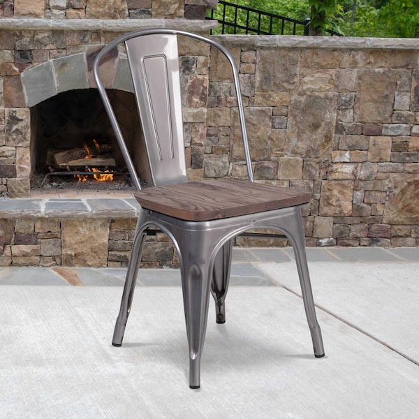 Flash Furniture Clear Metal Stack Chair - XU-DG-TP001-WD-GG