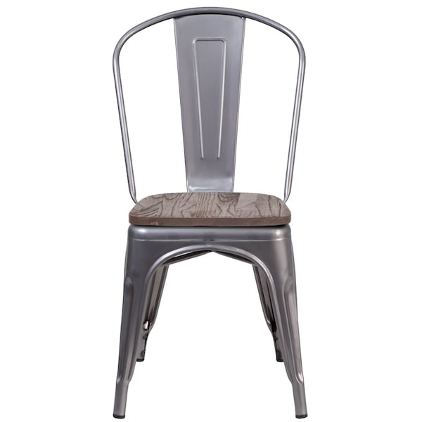 Flash Furniture Clear Metal Stack Chair - XU-DG-TP001-WD-GG