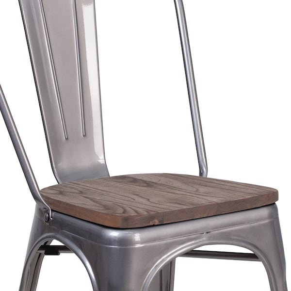 Flash Furniture Clear Metal Stack Chair - XU-DG-TP001-WD-GG