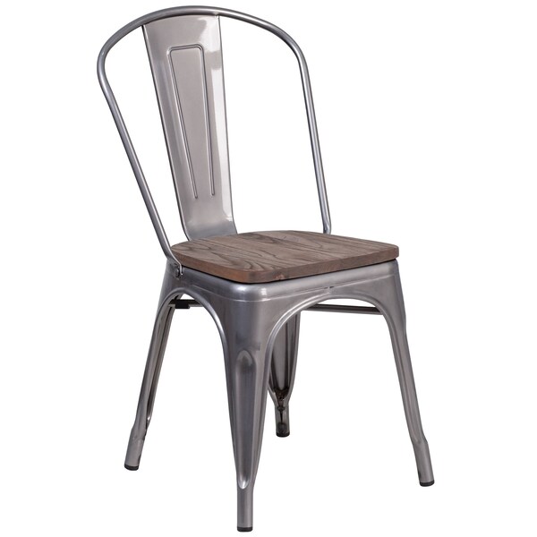 Flash Furniture Clear Metal Stack Chair - XU-DG-TP001-WD-GG