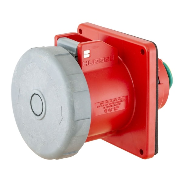 Hubbell IEC Pin and Sleeve Receptacle, 20A, 480V - HBL420R7W