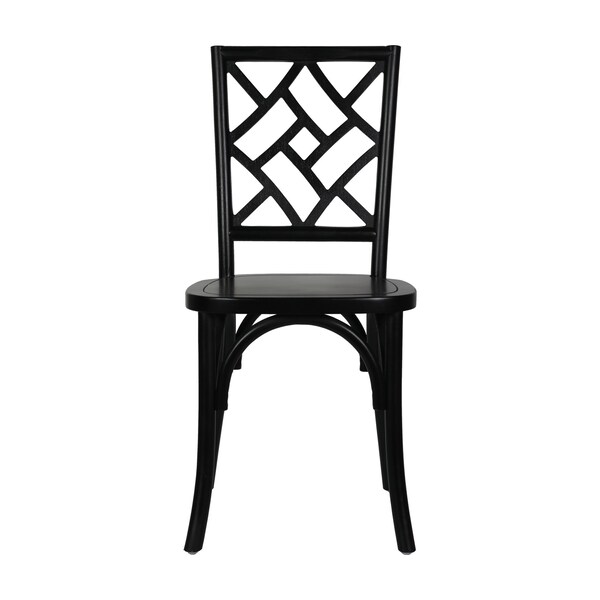 Flash Furniture Brooklyn Commercial Grade Black Solid Wood Stackable Dining Chair with Intricate Back Detail - ZH-8100-5-BLK-GG