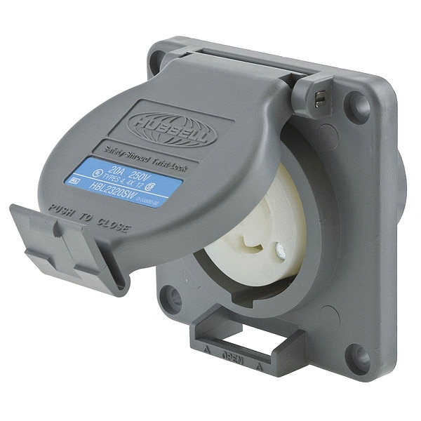 Hubbell 20A Watertight Twist-Lock Receptacle 2P 3W 250VAC - HBL2320SW