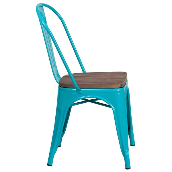 Flash Furniture Metal Chair, Crystal Teal-Blue - ET-3534-CB-WD-GG
