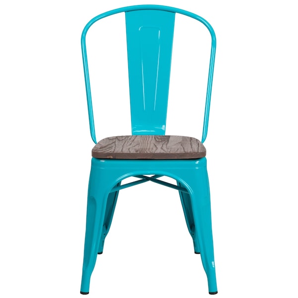 Flash Furniture Metal Chair, Crystal Teal-Blue - ET-3534-CB-WD-GG